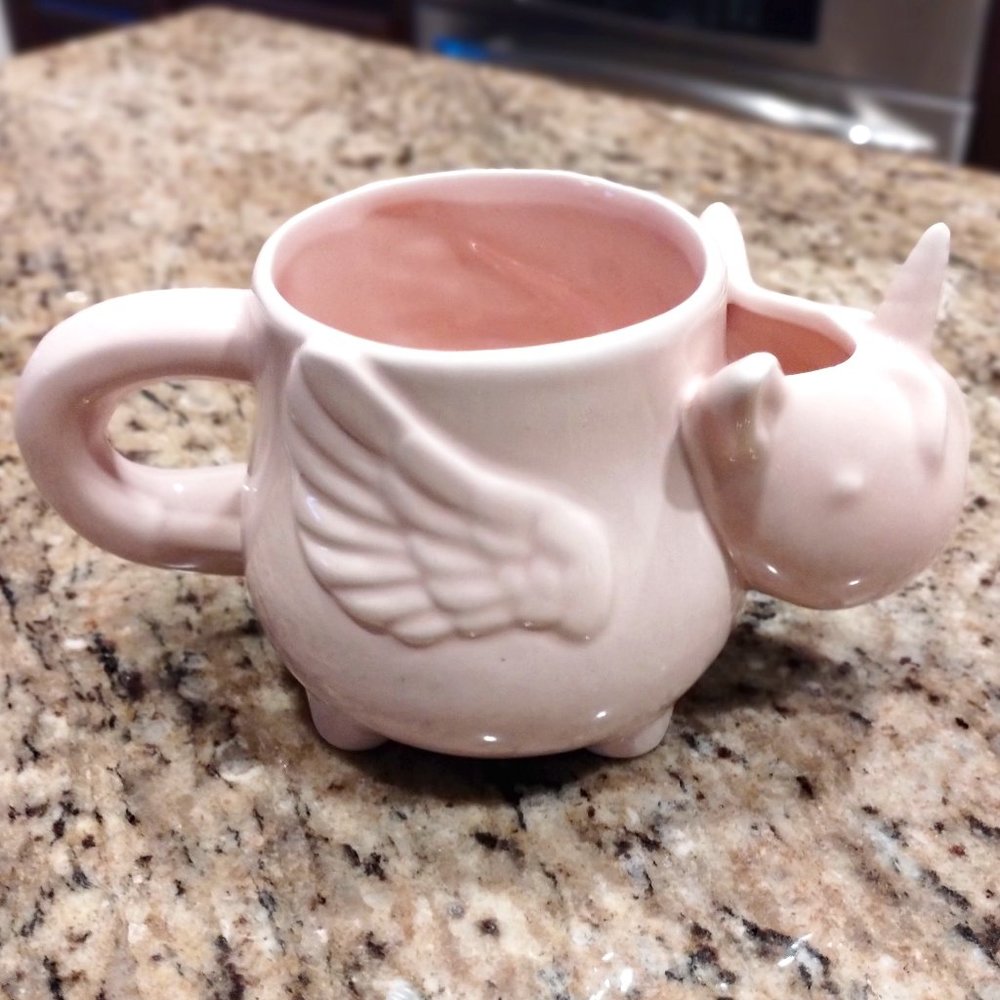 10 Strawberry Street Pink Pegasus  Mug w/ Teabag Holder